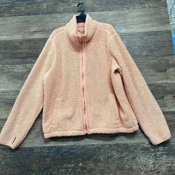 Old Navy Peachy Pink Teddy Jacket - Picture 1 of 3